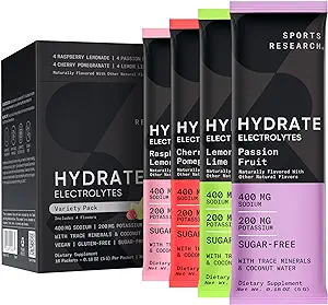 Sports Research Hydrate Electrolytes Powder Packets