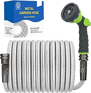 Bluebala Metal Garden Hose - 100FT Heavy Duty Stainless Steel Water Hose