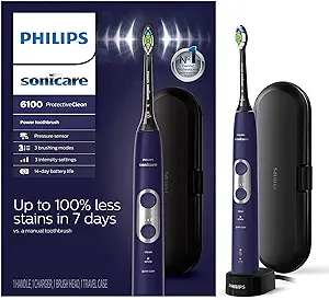Philips Sonicare ProtectiveClean 6100 Rechargeable Electric Power Toothbrush, Deep Purple