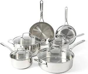 Martha Stewart Castelle 10 Piece Stainless Steel Induction Safe Cookware Set
