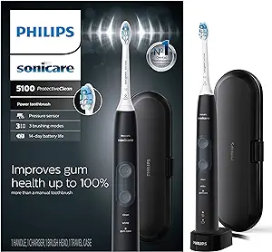 Philips Sonicare ProtectiveClean 5100 Gum Health, Rechargeable Electric Power Toothbrush, Black