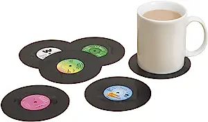 Gift Republic Spinning Hat Retro Vinyl Coasters