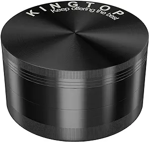 Kingtop 3 Inch Large Spice Grinder, Zinc Alloy Mills (Black)