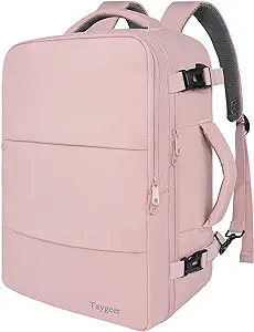 Wonhox Large Travel Laptop Backpack, Expandable Flight Approved Backpack, Carry on Backpack for Women, Waterproof 17inch Laptop Hiking Backpack with Shoe Compartment, Moon White
