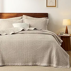 Bedsure Light Taupe Bedspread Coverlet Queen Size