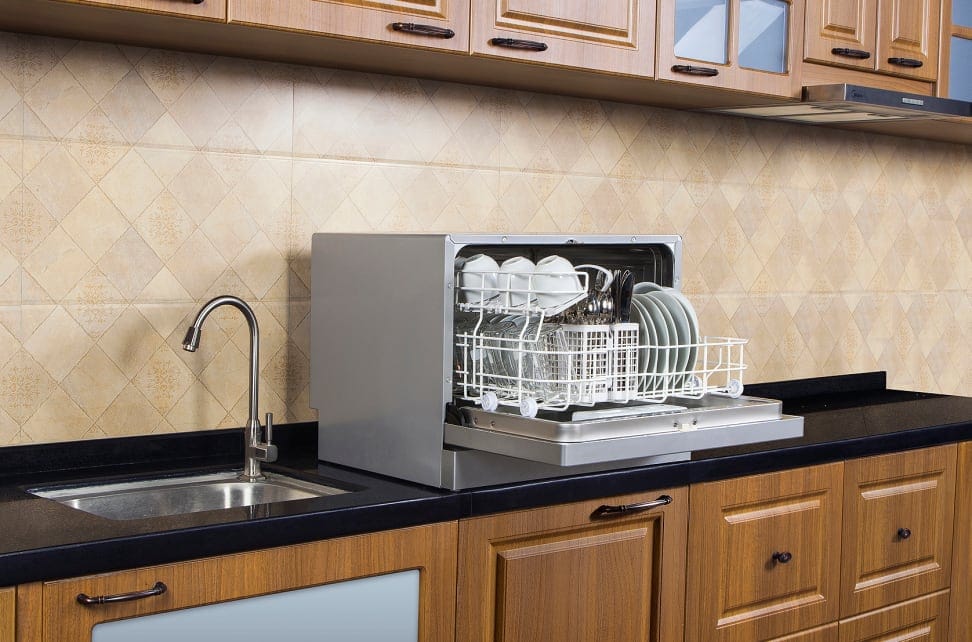 Portable countertop dishwasher in a kitchen - best portable dishwasher 2026