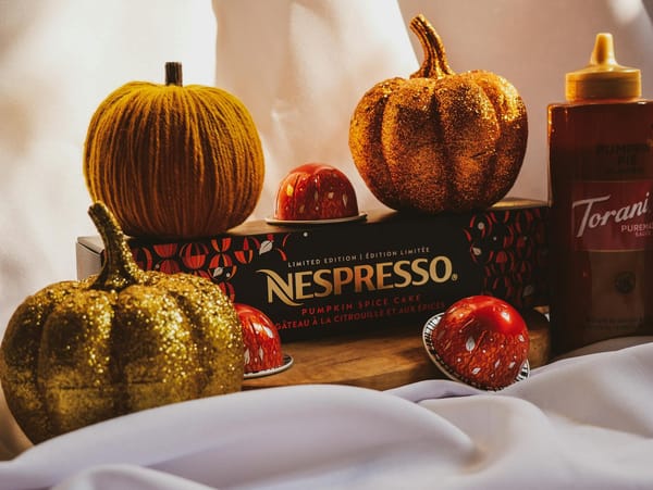 pumpkins over nespresso cake box